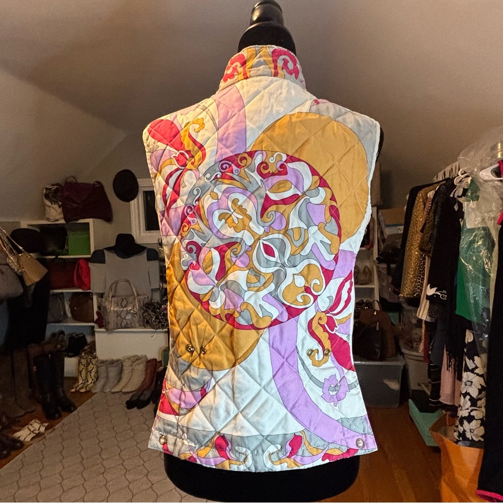 J. McLaughlin 100% Silk Floral Medallian Zippered Vest Sz S - Picture 9 of 15